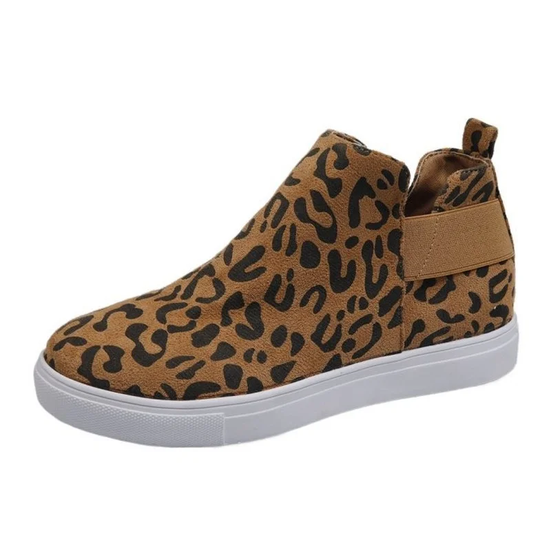 Primavera/Autunno 2021 Nuove Scarpe da Donna Moda Leopardo Interno Aumento Scarpe da Ginnastica da Donna Fascia Elastica Scarpe con Piattaforma a