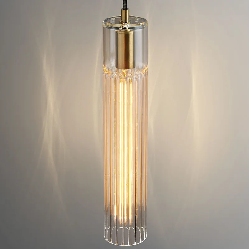 Luxurious Glass/Crystal chandelier American modern minimalist chandelier study living room bedroom bedside lamps