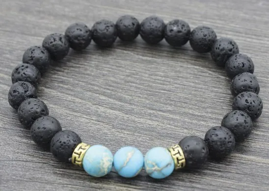 8mm yn2 mulitcolor rainbow agate lapis lazuli Onyx Macrame Braided black volcanic lava Bracelet Reiki Buddha Prayer Yoga