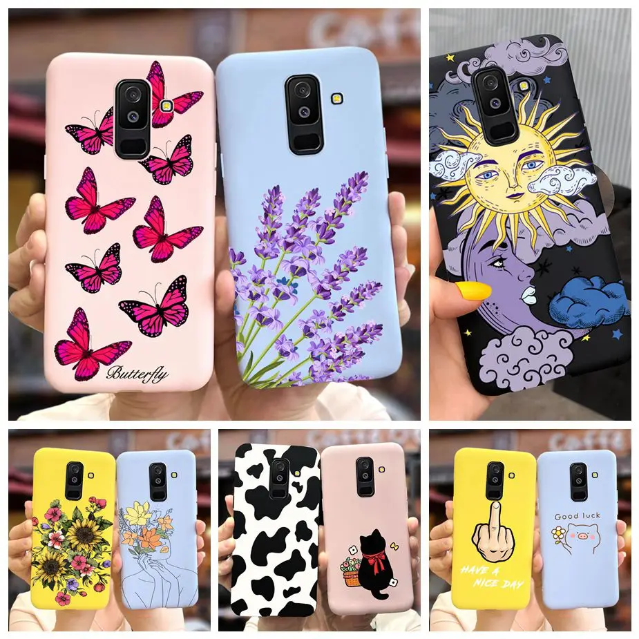 For Samsung Galaxy A6 Plus 2018 Case Cute Candy Painted Cover For Samsung A6 2018 A600F Soft Silicone Case For Samsung A6+ A605F