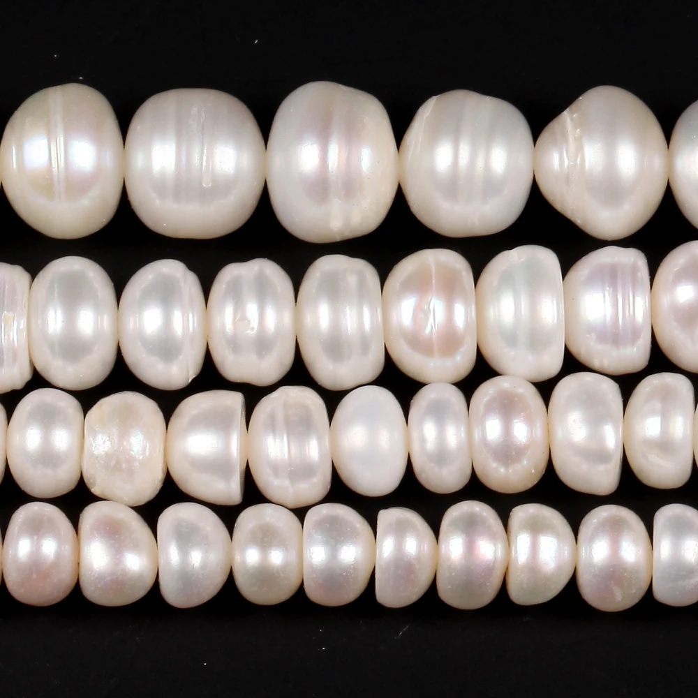 Natural Freshwater Pearl Beads High Quality Irregular Flat Shape Punch Loose Beads for Jewelry Making DIY Necklace Bracelet