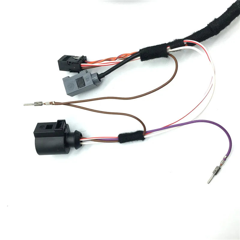 Car logo Flip RVC Rear View Camera Reversing Trajectory track position line connect Wiring harness For VW Passat B8 CC Golf 7.5