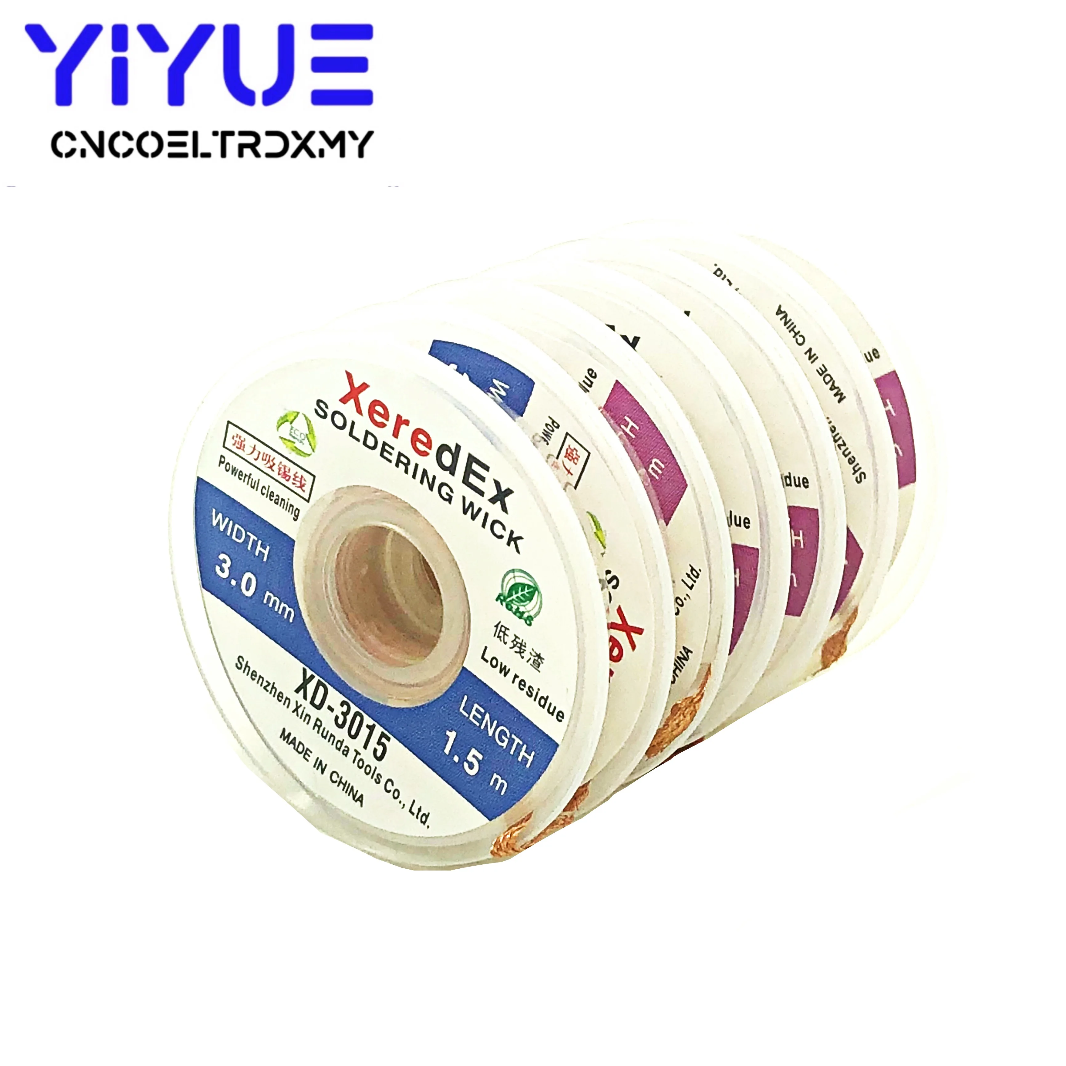 

1.5M Desoldering Braid Solder Remover Wick 2.0mm/3.0mm Width Low Residue Non-Clean Tin Strip Lead Cord Flux BGA Repair Tool