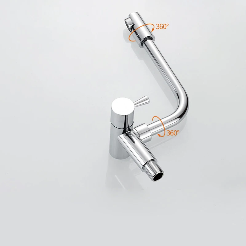 Economic Brass Wall Mounted Mop Pool Faucet Chrome Single Hole Washing Machine and Kitchen Sink Cold Water Taps 1220C