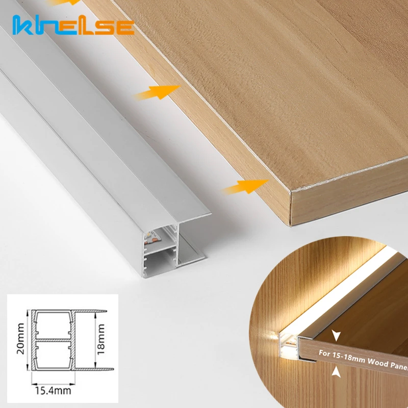 LED Cabinet Layer Light 18mm Wooden Panel Up Down Illuminate Splint Clip lamp Liquor Showcase Cupboard Aluminum Strip Light Set