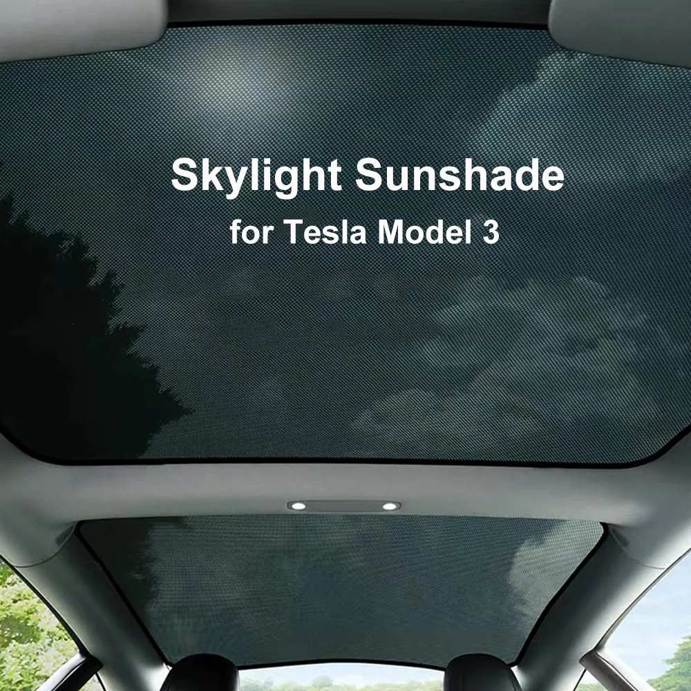 

Upgrade Car Front Rear Sunvisor For Tesla Model 3 2016-2021 Glass Roof interior Sunshade Windshield Skylight Blind Shading Net