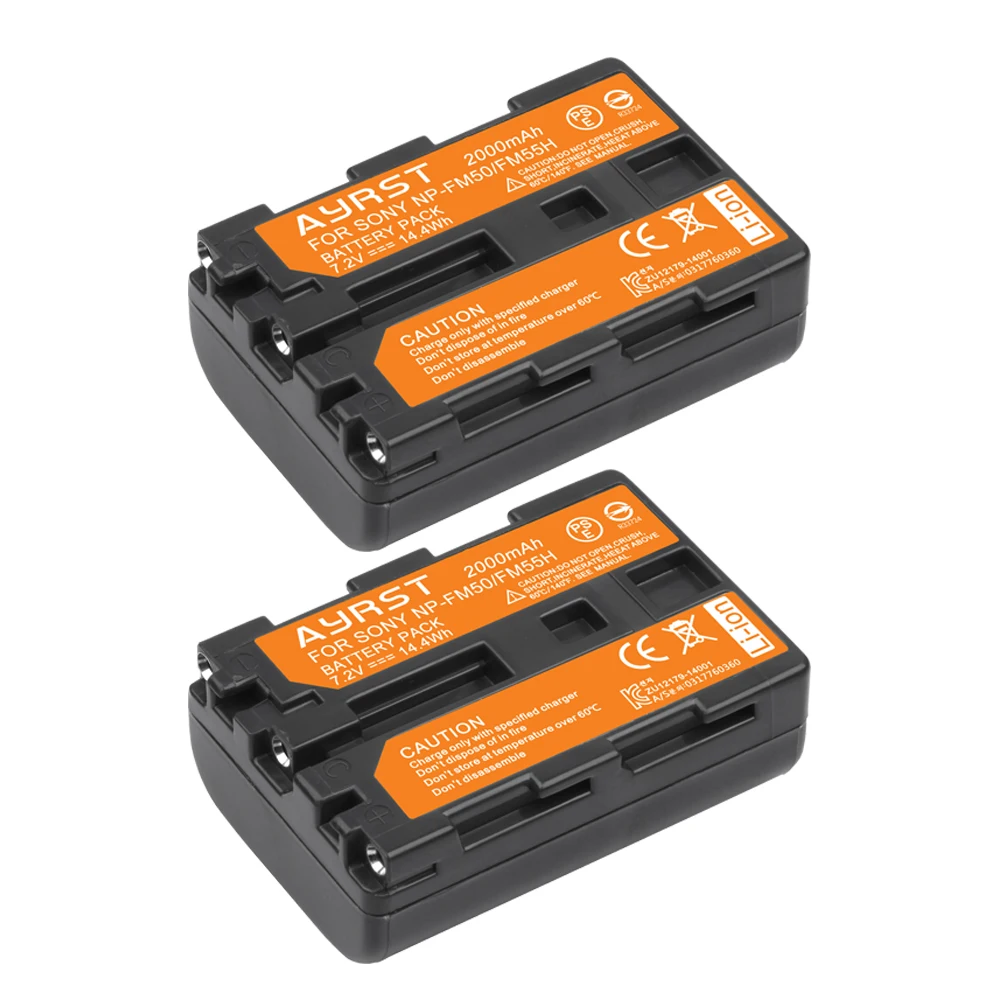 2x2000mAh NP-FM50 NPFM50 akumulator do Sony NP-FM50 NP-FM30 NP-FM51 NP-QM50 NP-QM51 NP-FM55H i aparat Sony serii M