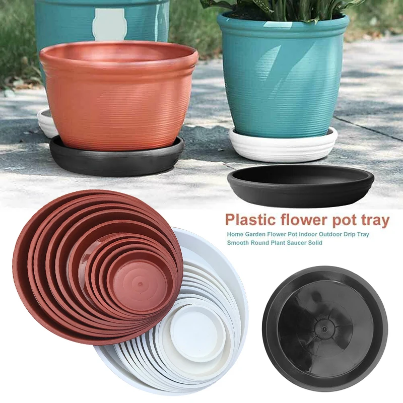 Newly 10 Pcs Plastic Garden Flower Pot Plant Saucers Water Tray Base for Indoor Outdoor