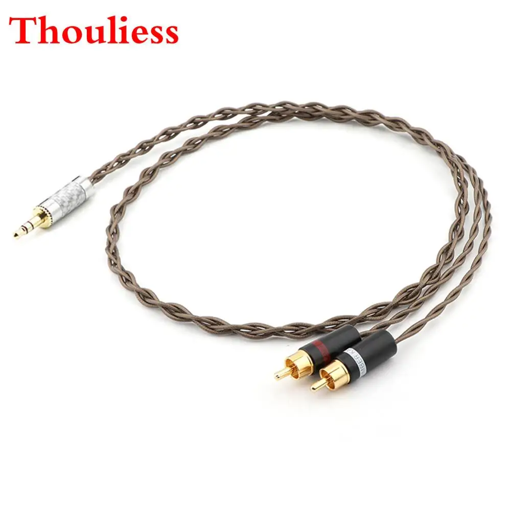 

Аудиокабель Thouliess DIY HIFI 3,5 мм стерео/2 RCA Штекерный кабель Nordost Odin с посеребренным покрытием 3,5 мм на двойной rca штекер