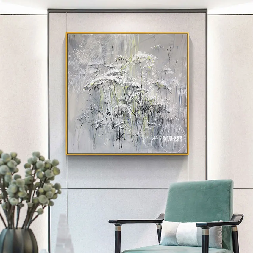 Abstract Canvas Artwork, Nature Plant Textured Wall, Frameless, Artistic Impressions Paintings, Decor Pictures For Living Room