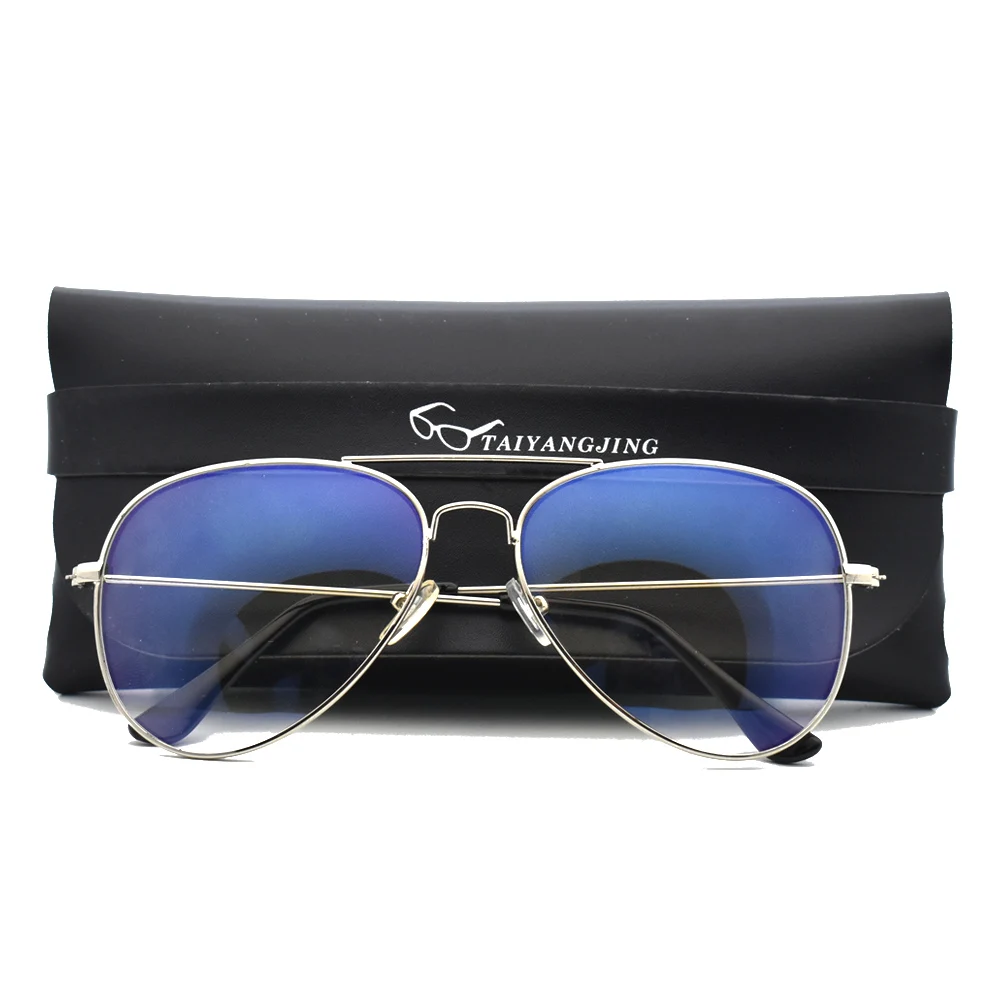 Fashion 2023 Blue Light Glasses Women Pilot Frame Anti Eye Eyestrain Goggles Transparent Eyewear Men Computer Glasses With Case
