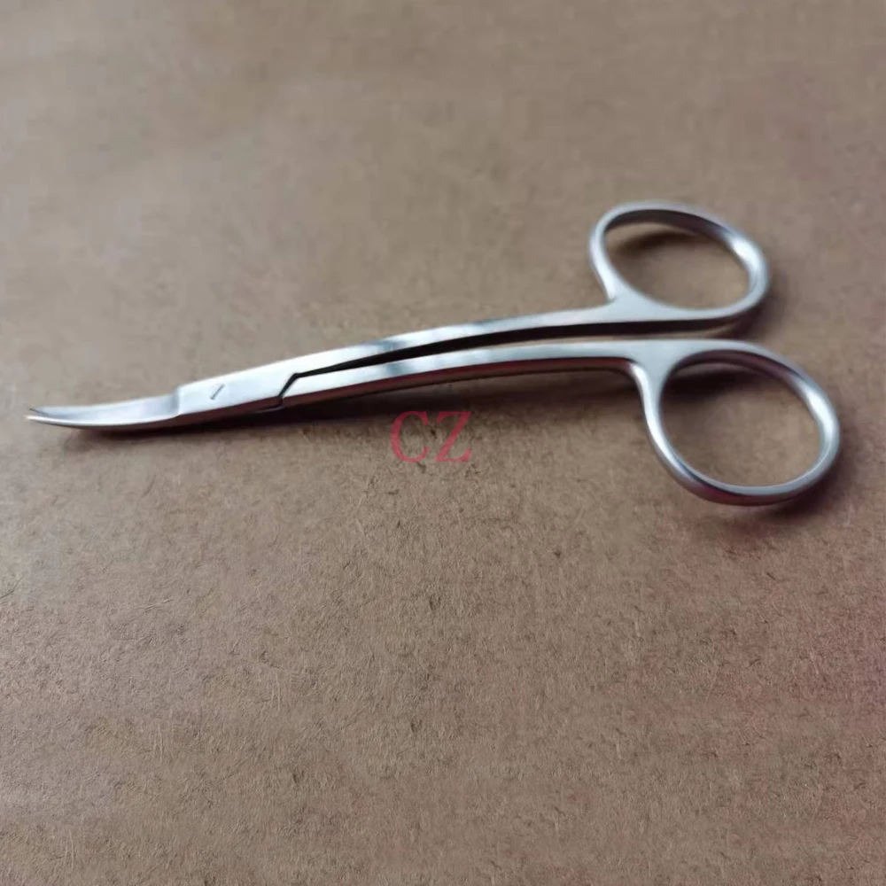 11cm Stainless Steel Bending Scissors Suture Removal Cosmetic Eye Scissors - Medical Grade Curved Tip Cutting Tools