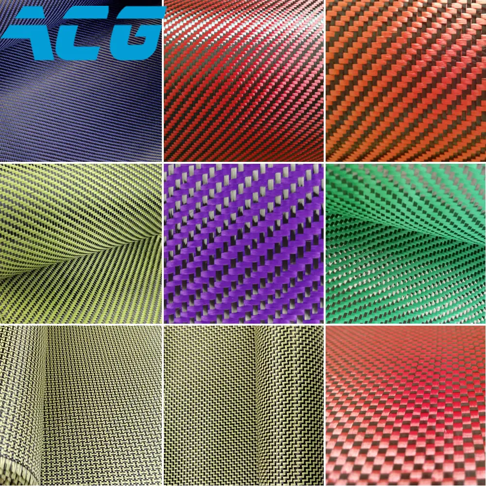 200g  Plain/Twill Weave Hybrid Colorful Carbon Fiber Kevlar Cloth