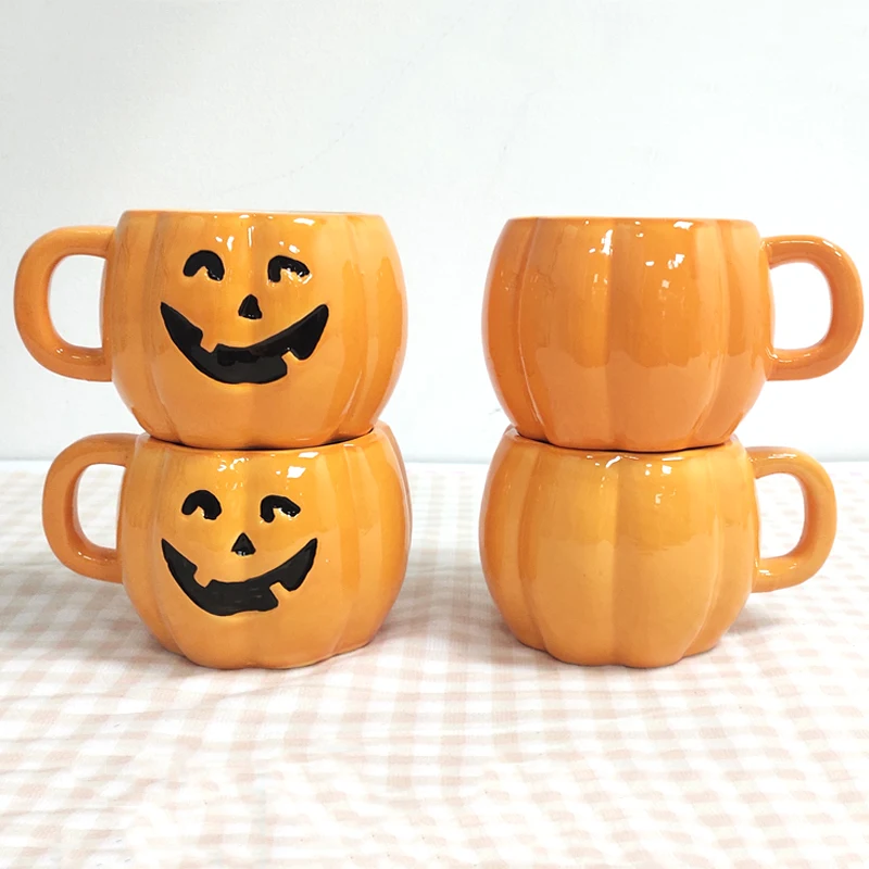 

Creative Halloween Cup Pumpkin Coffee Cup Funny Breakfast Oatmeal Milk Yogurt Cup Gift Cup