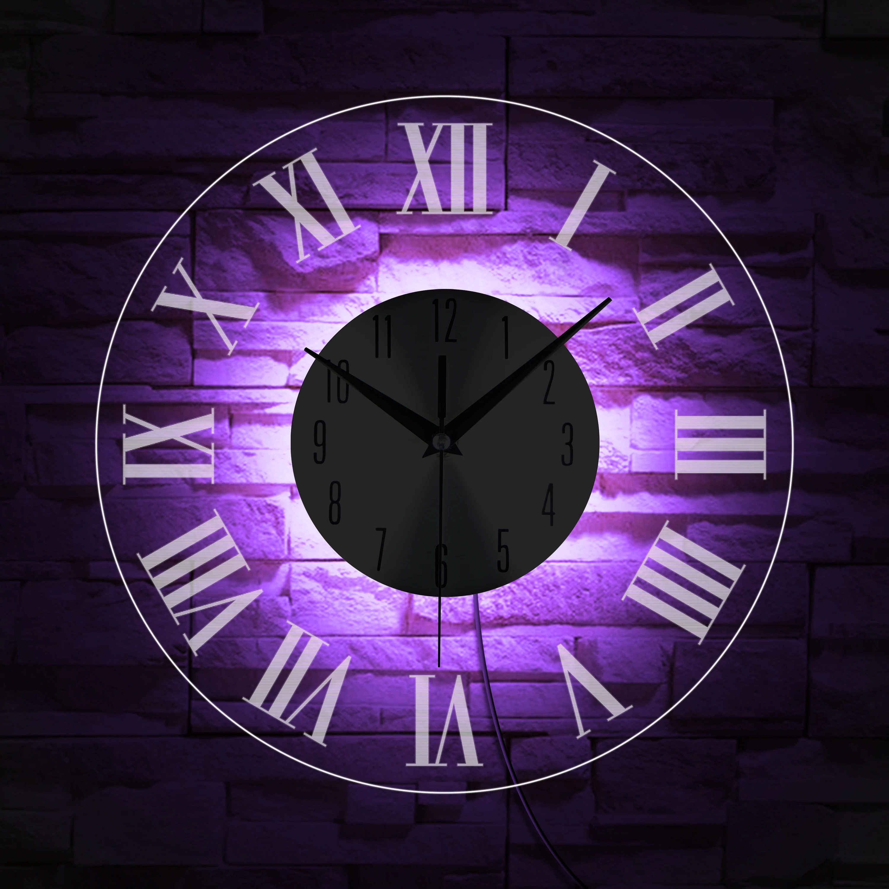 2023 Wall Decor Clock Decorative Acrylic  LED Lighted Nightlight Backlight Wall Lamp 3D Wall Clock Modern Home Decor Unique Gift