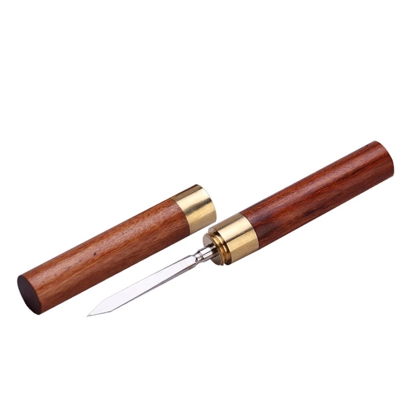 1pcs delicate tea knife, tea needle trumpet ebony ChaZhen dao pu \'er tea Sandalwood Tea Knife Needle Pick With Wood Handle