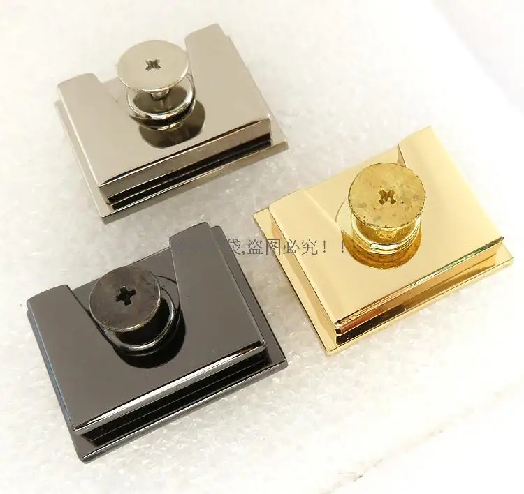 card bag lock hardware nut screw slot black gold silver hijab handbag double swallow bag buckle metal replacement repair part