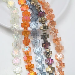20PCS 12mm AB 색상 꽃 유리 스페이서 비즈 DIY 목걸이 팔찌 액세서리 빛나는 크리스탈 비즈 귀걸이에 대 한 매력