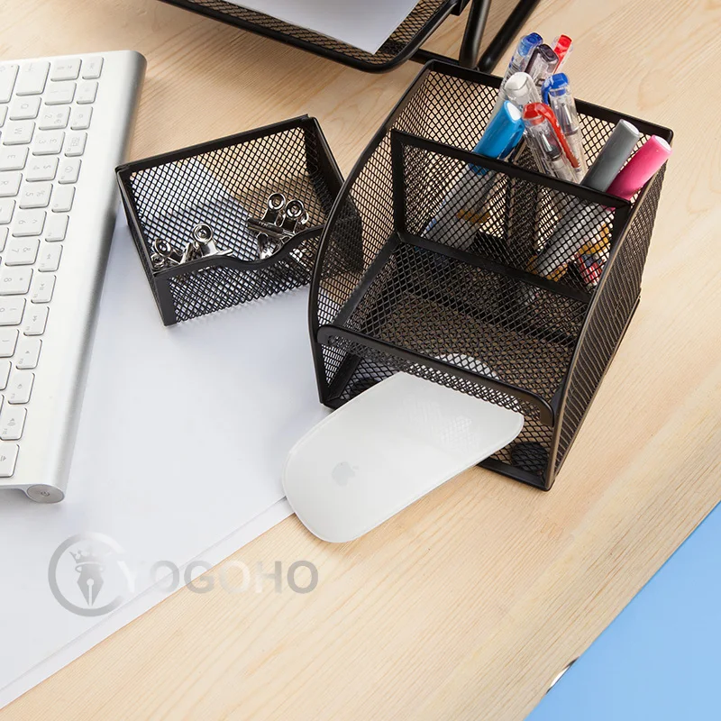 Multi-function Desk Organizer Metal Fuselage More Durable  School Offices Stationery Storage Box