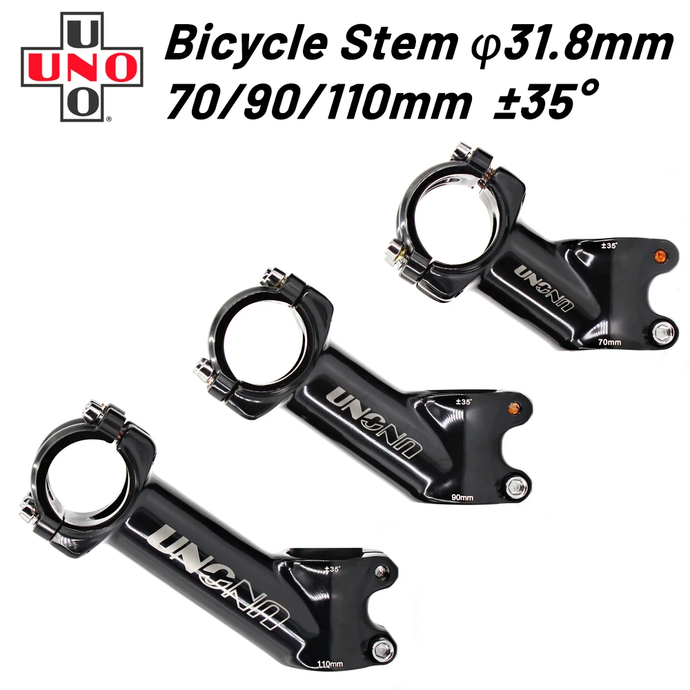 UNO Mountain Road Bike Stem Bicycle Stem UltraLight Stem 28.6/31.8mm Handlebar Stem 35 Degree 70 90 110mm Bicycle Accessories