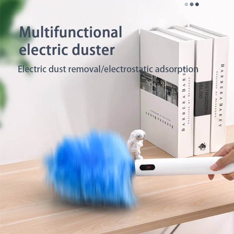 Electric Dusting Duster Household Cleaning Brush Feather Duster 360 Degree Rotating Dusting Practical Furniture Cleaning Tools