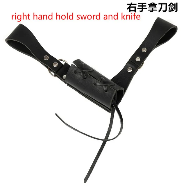 Cintura in pelle spada Katana guaina fondina uomo medievale Larp arma armatura Viking Pirate Knight Samurai accessorio per supporto a pinza