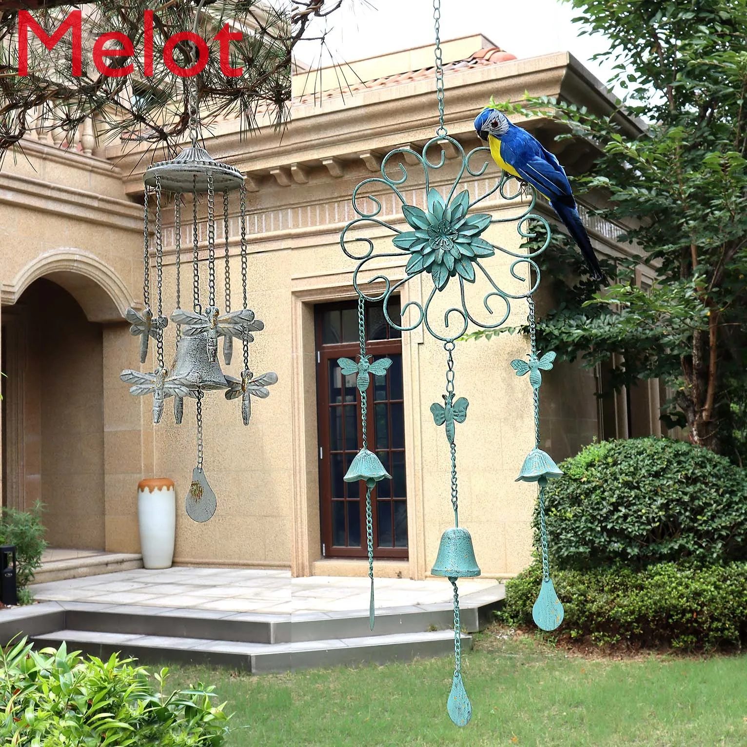 

Retro Personalized Creative Cast Iron Wind Chimes Garden Gardening Decoration Villa Balcony Terrace Decoration Pendant