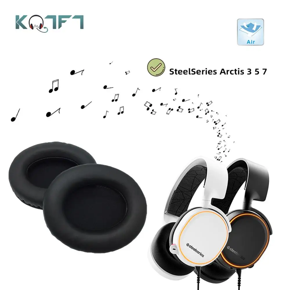 

KQTFT 1 Pair of Replacement Ear Pads for SteelSeries Arctis 3 5 7 Headset EarPads Earmuff Cover Cushion Cups