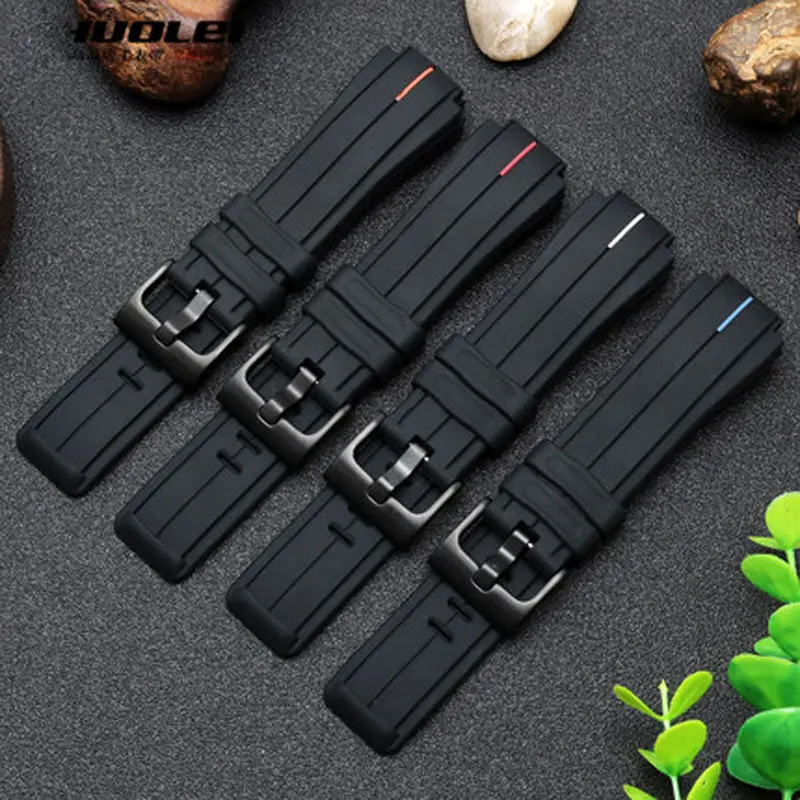 New Stype Silicone Watch Band Compatible for Timex Days of the Tide T2N720 T2N721 TW2T76300 24*16mm Convex Sports Watch Band image 2