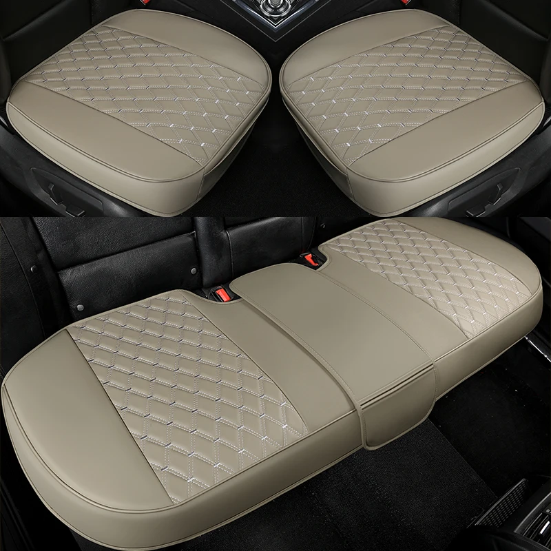 New Waterproof Leather Car Seat Cover Universal Breathable Car Front Rear Seat Cushion Protector Mat Pad for Truck Suv Van