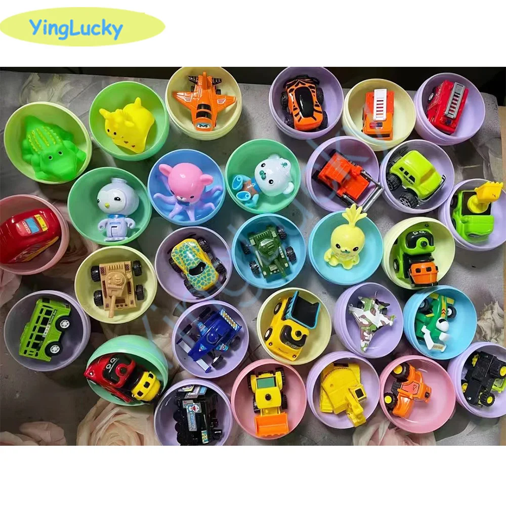 100 Stück/Los 45mm Durchmesser Plastik-Farbkugeln Kapselspielzeug mit Zufällig Eingearbeiteten Mini-Puppen für Verkaufsautomaten und Spielhallen – Detail 6