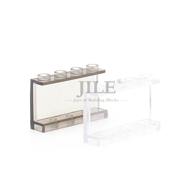 

MOC Transparent Panel 1x4x2 with Side Supports Window Wall 14178 Building Blocks Bricks Compatible with Assembles Particles