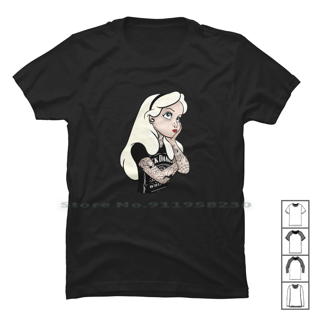 Alice Tattoo T Shirt 100% Cotton Pop Culture Culture Travel Tattoo Alice Ture Ping Geek Ice Ali To Geek