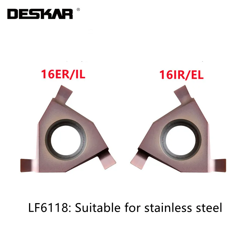 10PCS DESKAR 16ER/IL 0.7มม.1.0มม.3.0มม.16IR/EL 1.0มม.1.5มม.1.6มม.1.8มม.2.0มม.LF6118ตื้น Groove เครื่องมือเครื่องกลึงโลหะ