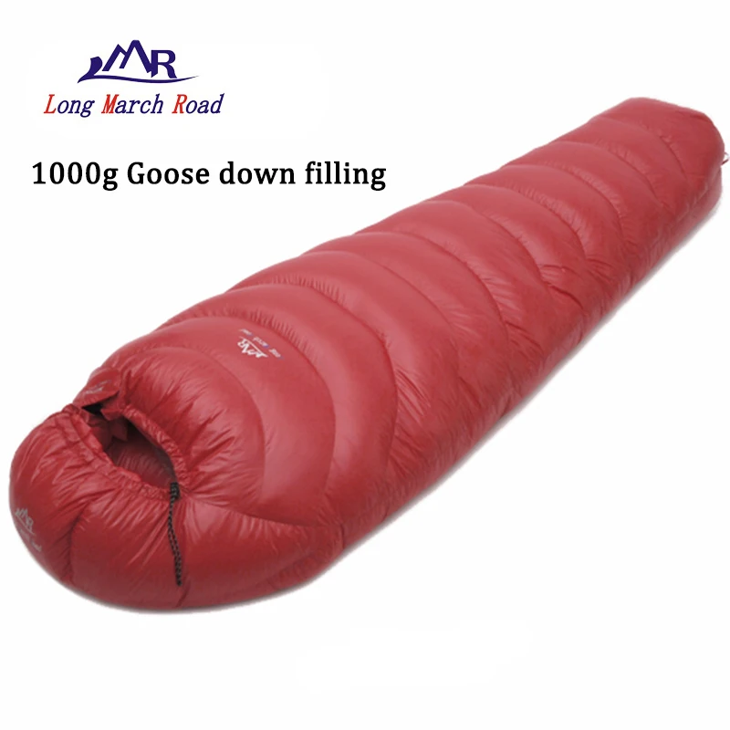 

LMR 1000G White Goose Down Filling Sleeping Bag Can Be Spliced Stain Resistant Mummy Style Ultralight Slaapzak