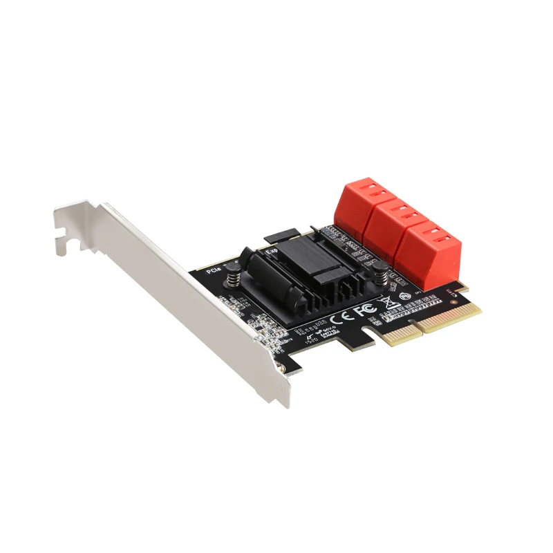 

6 Port SATA 3.0 ASM1166 Chip To PCIe X4 Expansion Card PCI Express 4X SATA Adapter SATA 3 Converter with Heat Sink