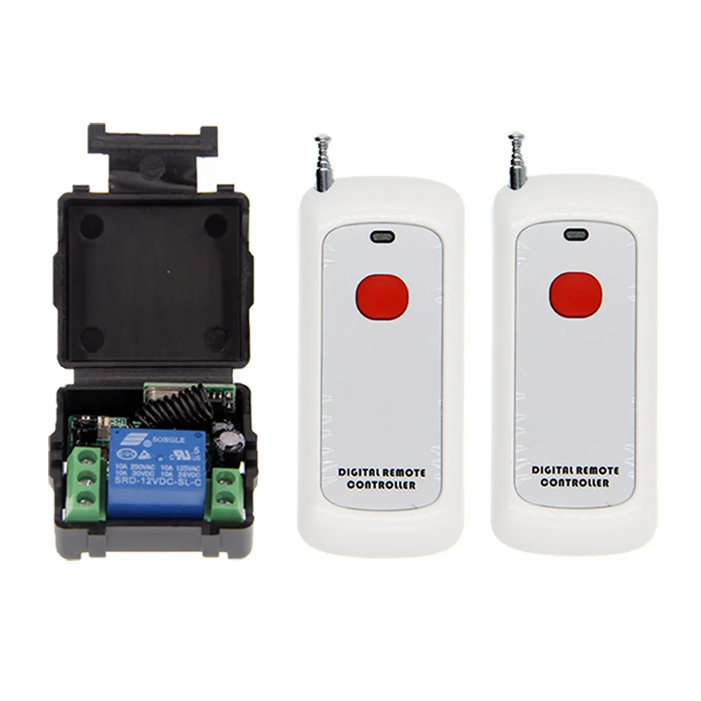 

500m Mini Size DC 12V 1CH 1 CH 10A RF Wireless Remote Control Light Lock Door Switch System, Receiver+ Transmitter ,315/433 MHz