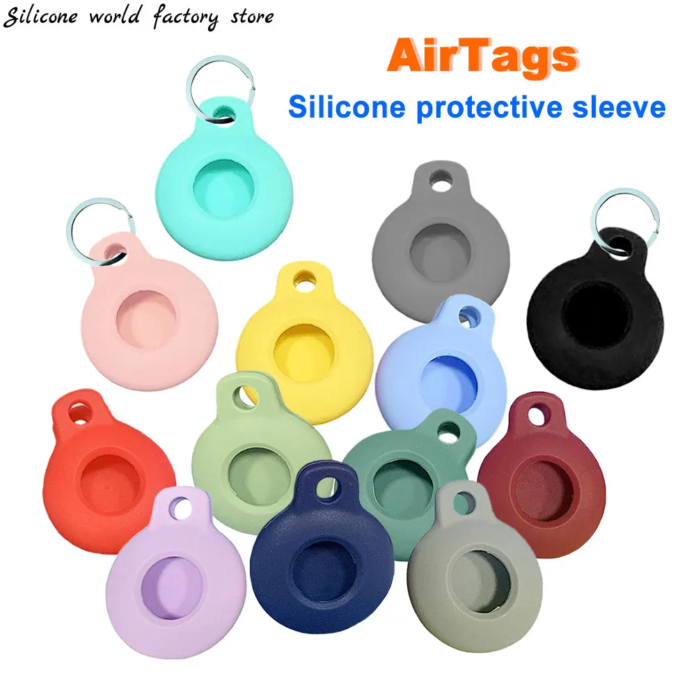 Silicone World AirTags Silicone Case Portable Anti-lost Protective Sleeve For Apple Airtag Hangable Keychain Locator Tracker