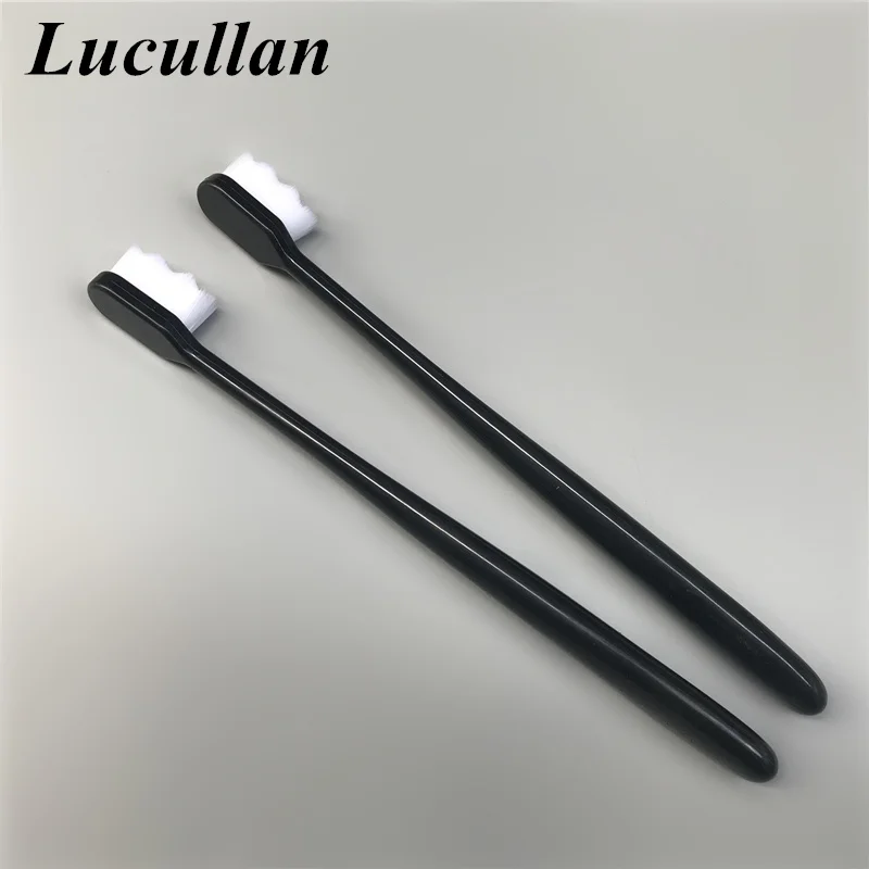 Lucullan-cepillo de dientes con diseño de ondas, pelo súper suave, Nano, Panel de cuero Interior, cepillo de limpieza de revestimiento de techo de