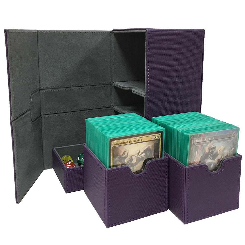 

Card Case Binder Board Game Holder, Yugioh Deck Box, Large Size, Mtg, PTCG, Purple Color, 200 +