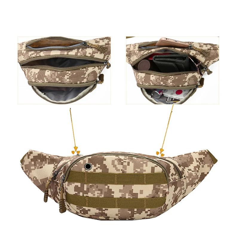 Utility Tactical Waist Pack Outdoor Bag Pouch Military Camping Hiking Waist Belt Bags Camouflage Fanny Pack Chest UBS Bag Bumbag