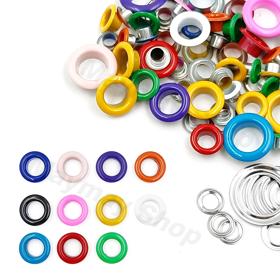 100pcs Mixed 11 Colors Hole Metal Eyelets For DIY Leathercraft Scrapbooking Shoes Belt Cap Bag Tags Clothes Accessories Fashion