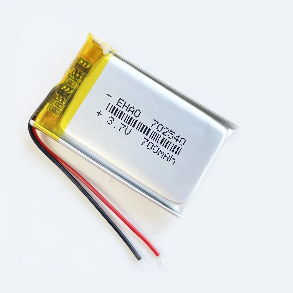 EHAO 702540 3.7V 700mAh Polymer Lithium Rechargeable Battery For Mp3 GPS Recording Pen Bluetooth Simulation Robot Scanner