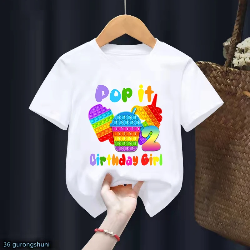 Kawaii Unicorn Ice Cream поп ит Pop It T-Shirt 6 7 8 9 11th Happy Birthday Gift T Shirt Baby Boys Clothes Girl Tshirt Tees Top