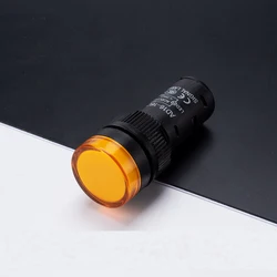 20 Pcs/Lot AD16-16C 16mm Diameter Yellow AC/DC 12V,24V,110V, AC220V LED Power Indicator Signal Light Lamp Brand New