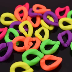 Acrylic Hand paint Fluorescent color Twisted Assembled Parts Beads For Women Frosted Resin Pendant Necklace Jewelry Accessories