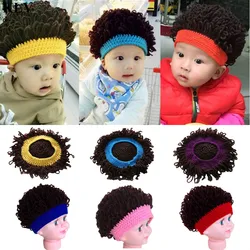 Novelty Kids Baby Toddlers Wig Hat Party Cosplay Accessories Photography Props Boys Winter Afro Wig Cap Knitted Hair Curly Cap