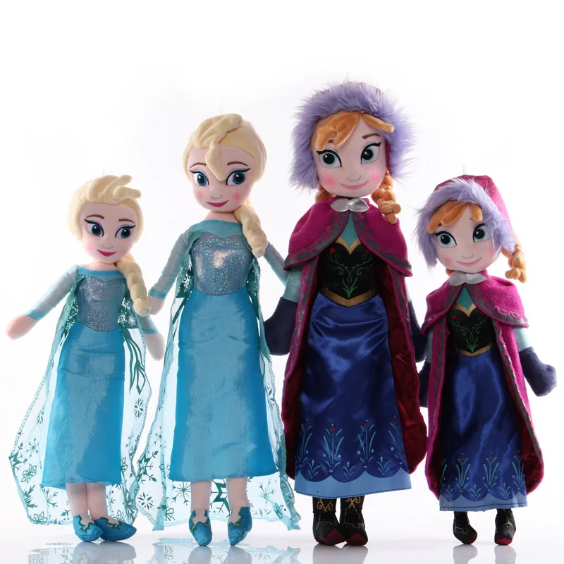 Frozen 50 CM Anna Elsa Plush Doll Toys Cute Girls Toys Snow Queen Princess Anna Elsa Doll Girl Birthday Gifts