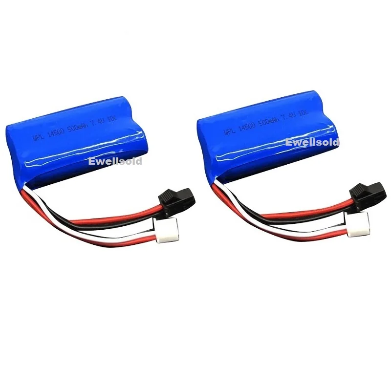 SM 7.4V 500mAh 2S Li-ion Battery/charger For MN45 WPL D12 D90 RC Car Boat Gun 2s Lipo Battery/Charger RC Car Accessories 14500