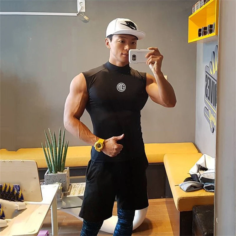 Compression Vest Men Quick dry Running Tank Top Sport Skinny Sleeveless Shirt Gym Fitness Bodybuilding Workout Tops Clothing